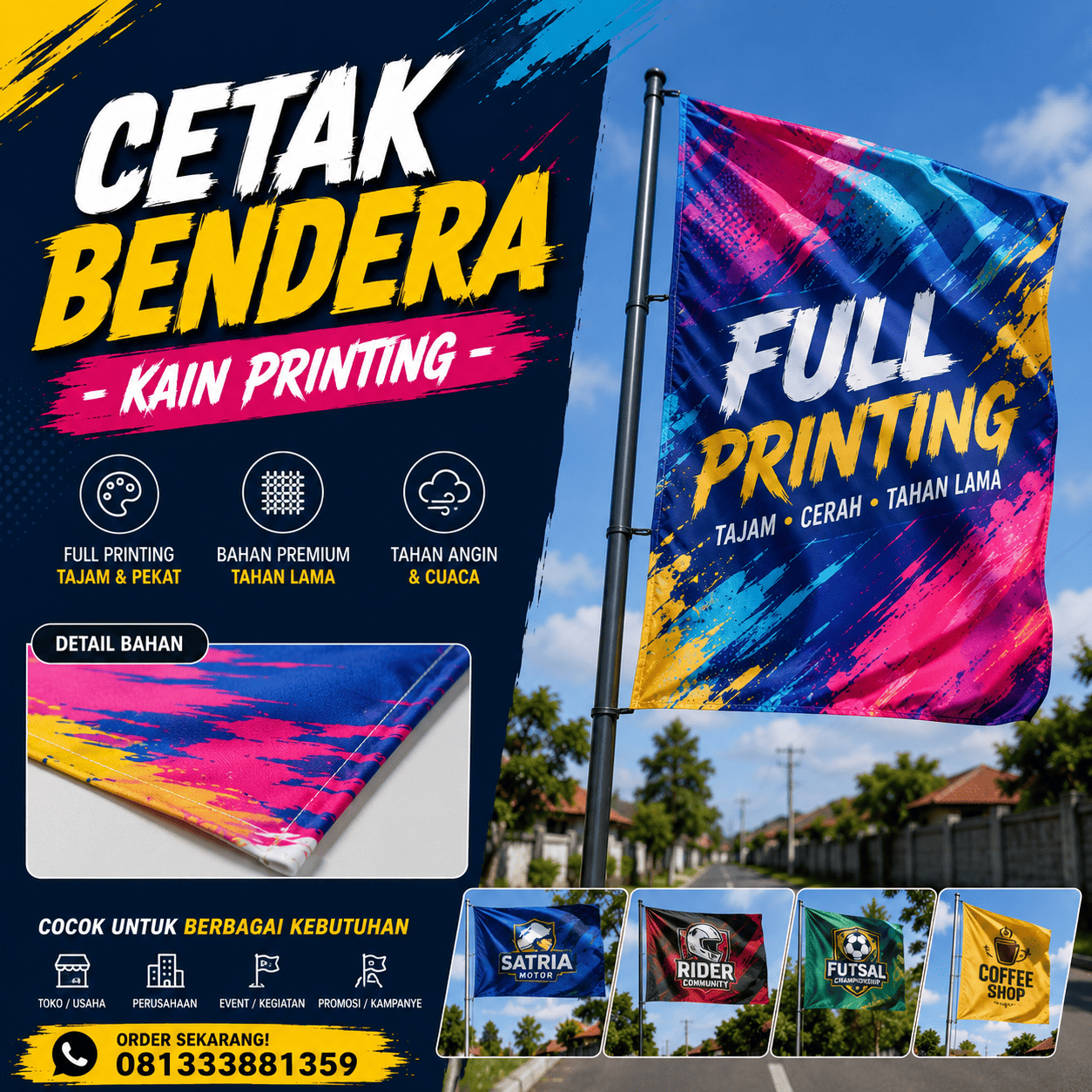 Cetak Bendera kain - Gambar 2